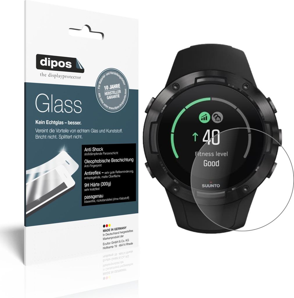 1x Schutzfolie für Suunto 5 matt - Anti-Shock 9H Folie dipos Glass Kunststoffglas
