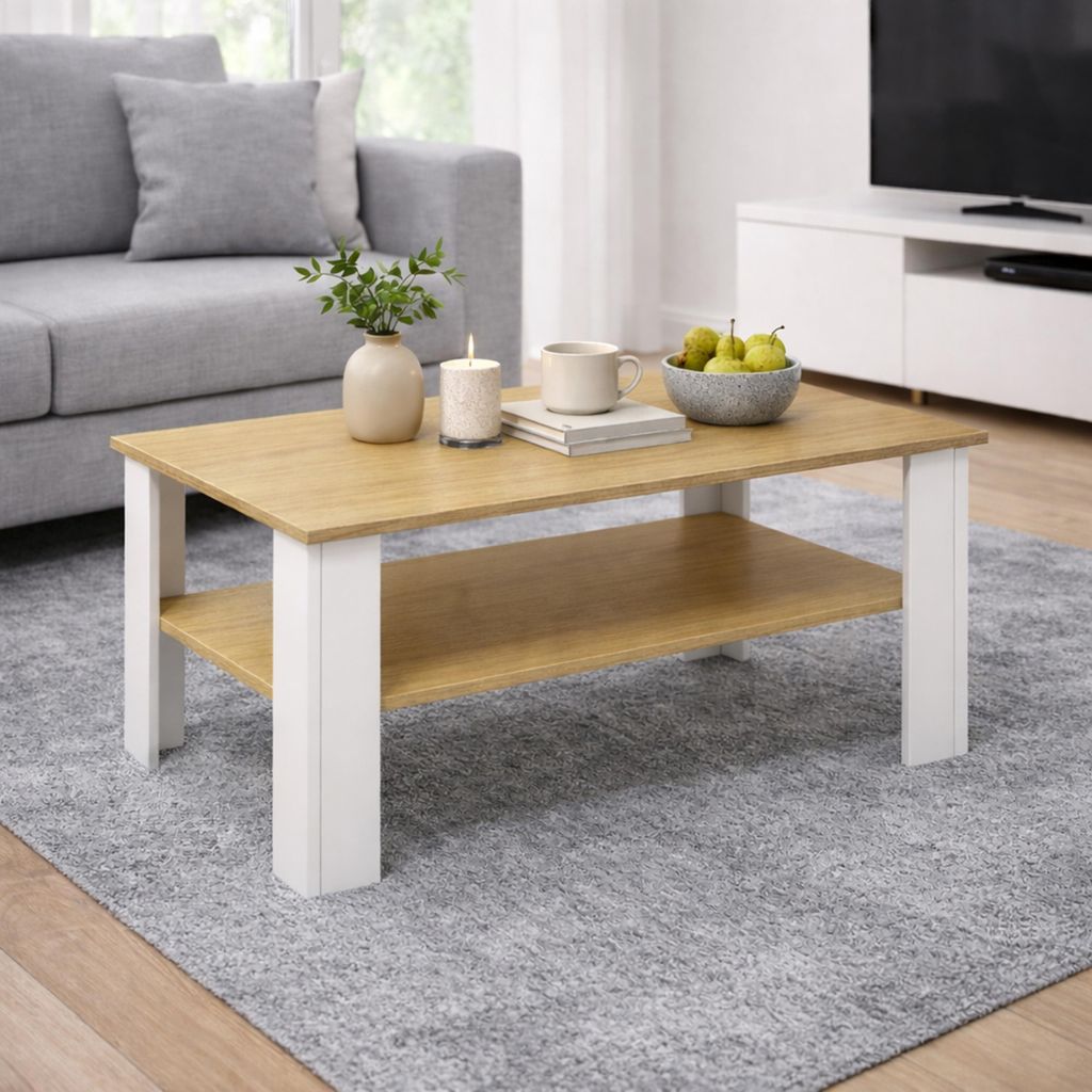 VCM Holz Beistelltisch, Couchtisch schlicht, Maße ca. H. 44 x B. 100 x T. 55 cm, Wohnzimmertisch, Sofatisch - Disalo