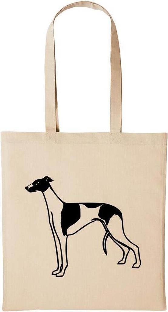Huuraa Baumwollbeutel WINDHUND Geschenk Einkaufstasche Natural 10 Liter Baumwolle WINDHUND Accessoire
