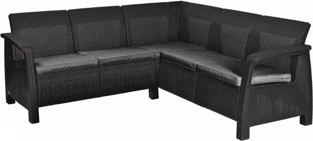 Canapé de jardin CORFU RELAX en rotin graphite Keter - 3 places