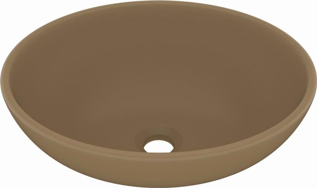 vidaXL s Ovales Waschbecken Matt Creme 40x33 cm Keramik