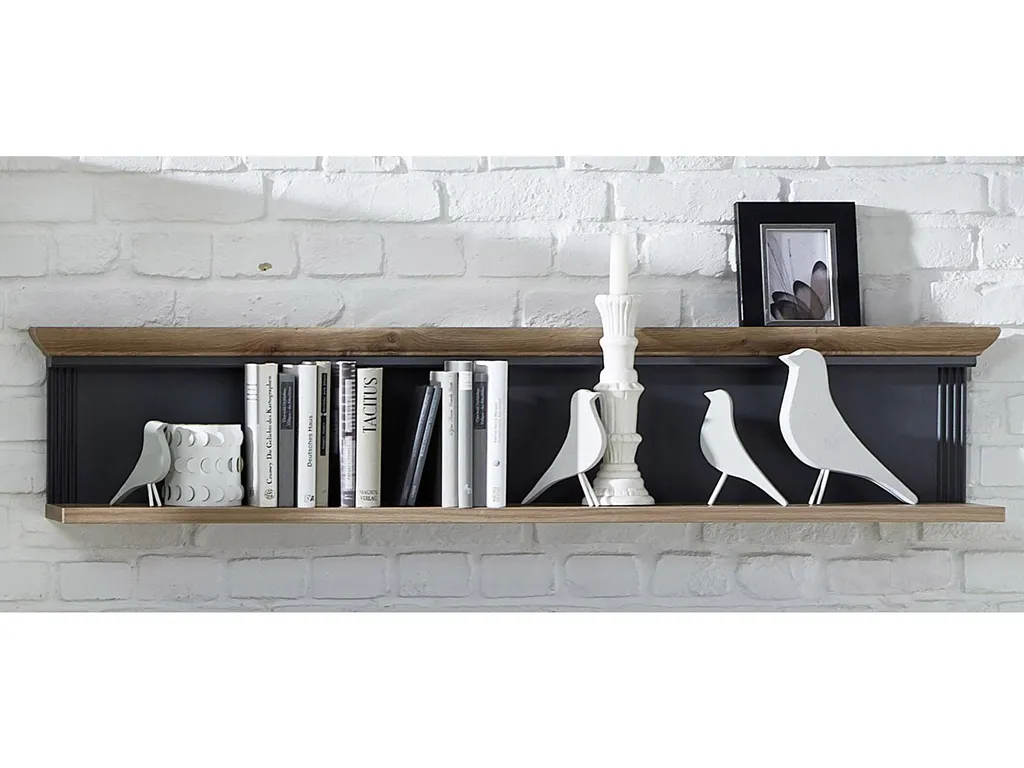 Étagère de Salon Jasmin Graphite 142 cm - Idéal pour Déco et Rangement