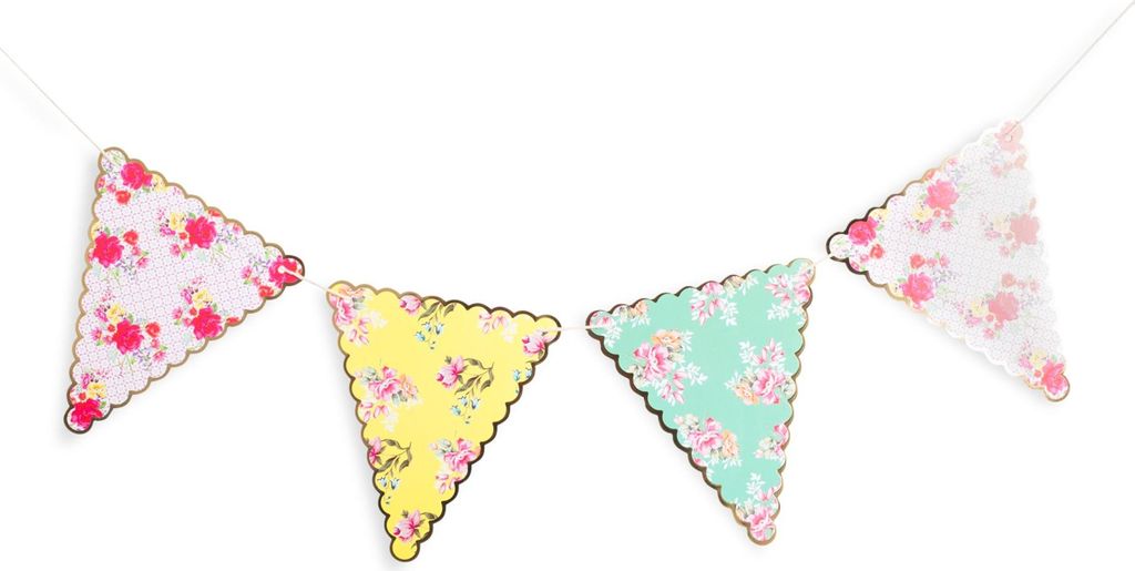 Wimpelkette Tea Time, 21 Wimpel, 5 m - Einheitsgröße