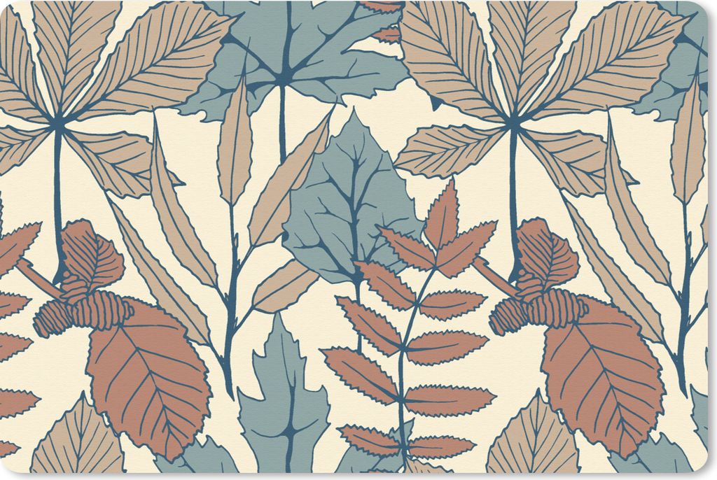 MuchoWow® Mauspad Mousepad Herbst - Muster - Laub 27x18 cm Produktbild 