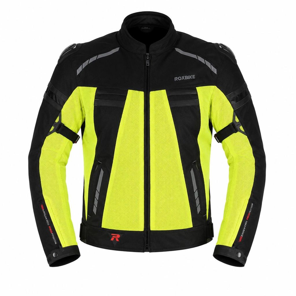 Motorrad Textiljacke Schwarz/Neon wasserdicht, winddicht, Produktbild 