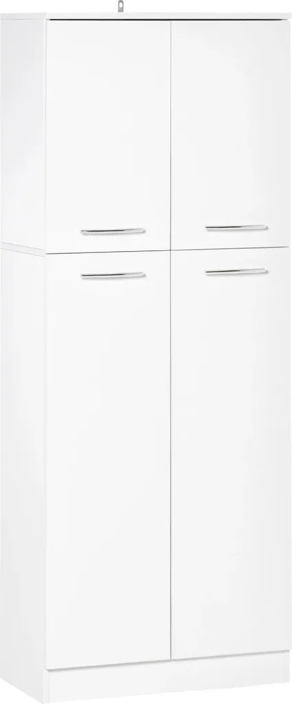 Armoire haute 838-097 à 2 portes et 5 étagères réglables blanc 155 cm
