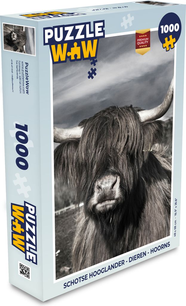 MuchoWow Puzzle 1000 Teile Schottischer Highlander - Tiere - Hörner - Erwachsene - Rätsel