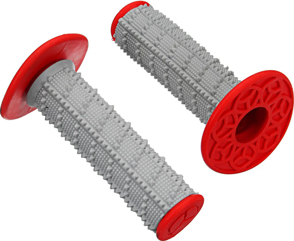 Coppia Manopole Moto Universali 22mm Gomma Antiscivolo Rosso Dirt Bike