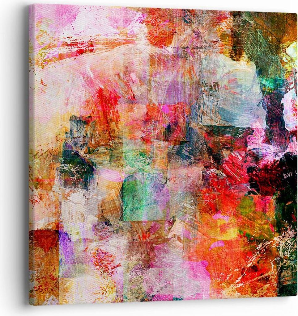Bild auf Leinwand - Leinwandbild - Abstraktion modern - 40x40cm - Wand Bild - Wanddeko - Wandbilder - Leinwanddruck - Bilder - Kunstdruck - Wanddek...