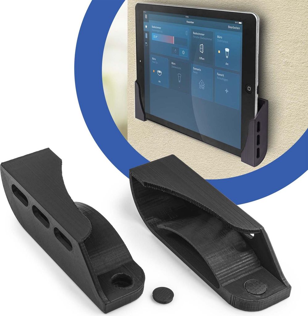 Tablet Handy Wandhalterung Smarthome Halter Universal passend für iPad iPhone Samsung Schwarz