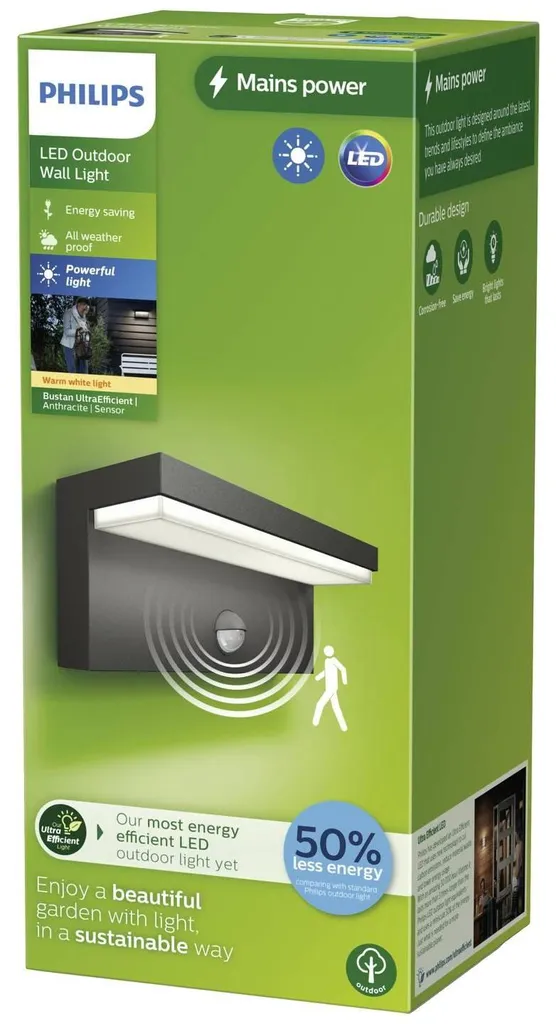 Philips Bustan Wand UE IR Applique Extérieure LED Anthracite A-Label - 3