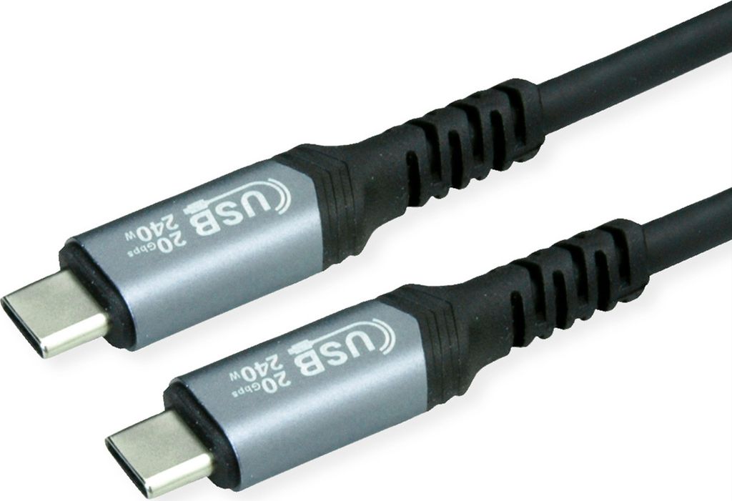 VALUE USB4 Gen2x2 Kabel, C–C, ST/ST, 4K UHD-1, 20Gbit/s, 240W, schwarz, 2 m