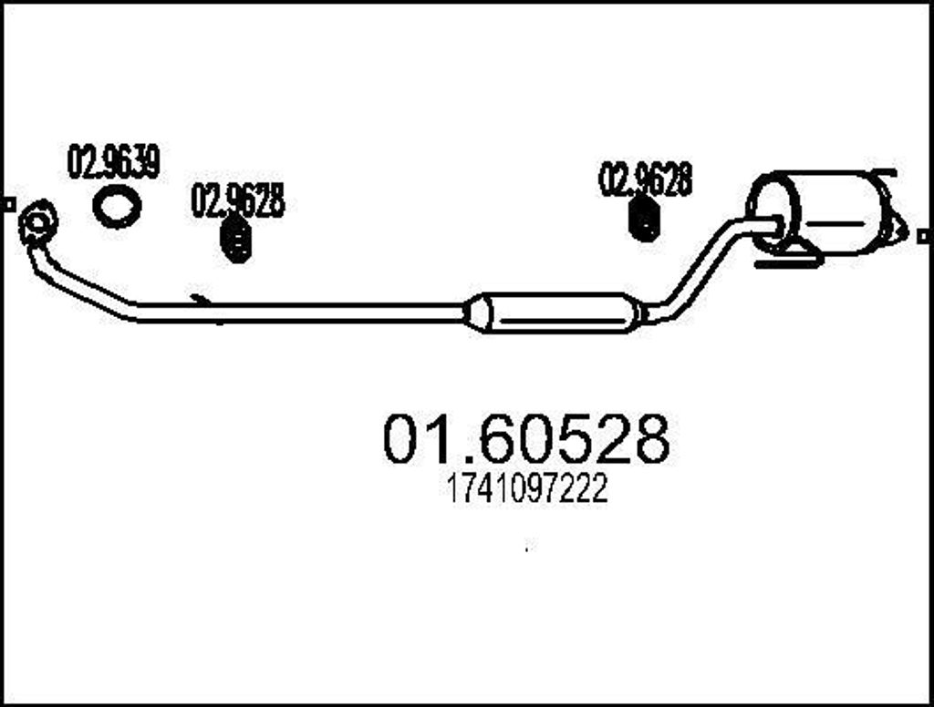 MTS 01.60528 Endschalldämpfer für DAIHATSU CUORE VI (L7) Auspuff