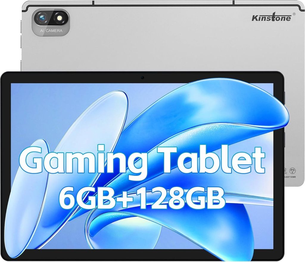 Tablet 10,1 Zoll Android 12, kinstone Gaming Tablet MTK 8183 Octa-Core CPU, Tablet für Kinder 6GB RAM 128GB ROM, WiFi Tablet (2,4G + 5G), Tablet PC