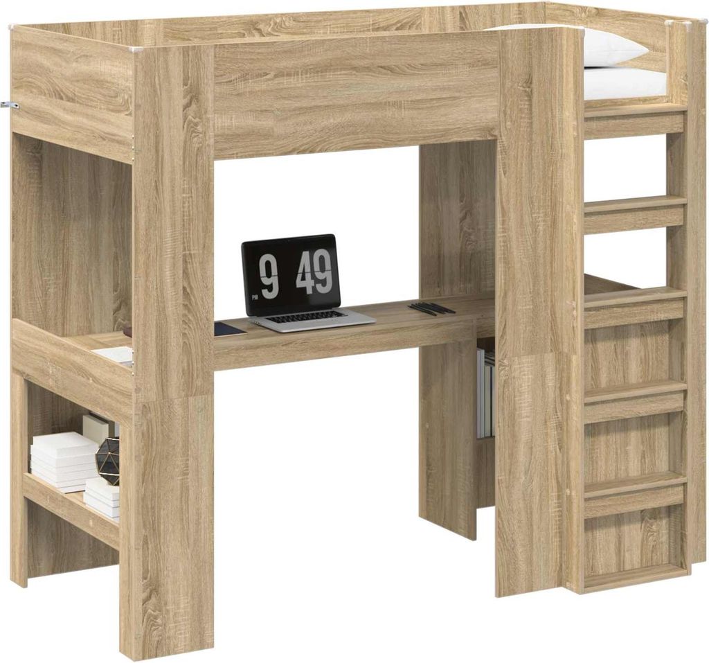 Etagenbettgestell mit Schreibtisch Sonoma-Eiche 80 x 200 cm