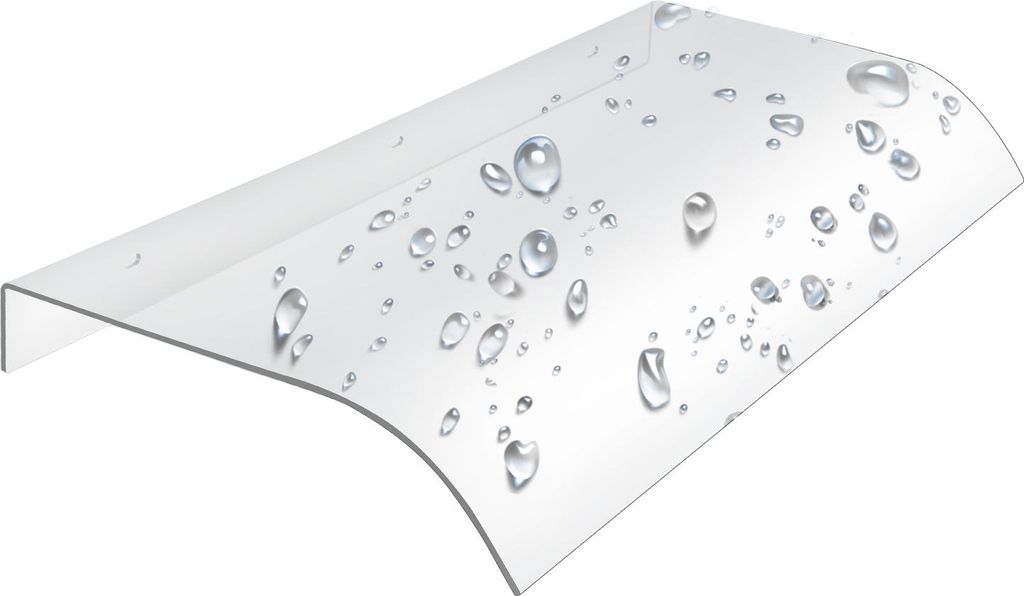 Faziango 40*80cm Vordach für Haustür Pultbogenvordach Überdachung Haustür aus Polycarbonat für Garage Balkon Fenster Haus