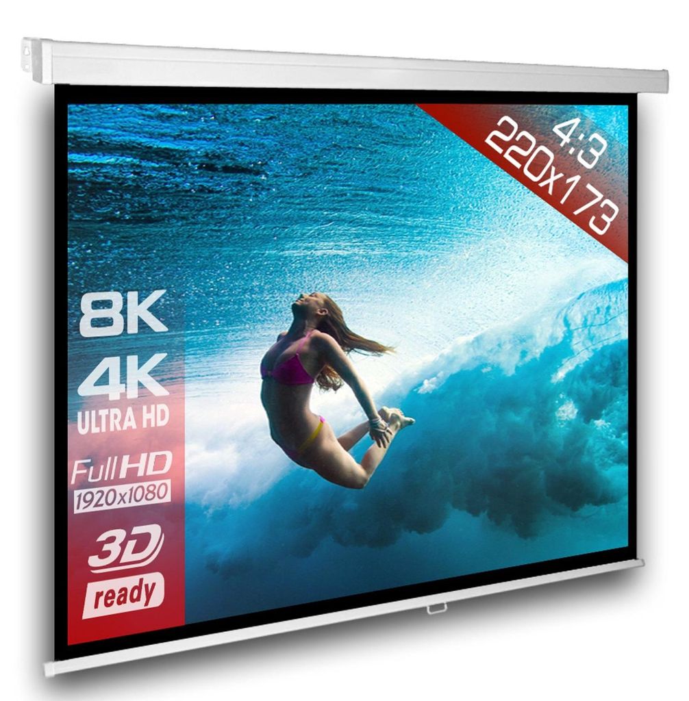 4:3 Slenderline Heimkino Beamer Rolloleinwand 220 x 180 Produktbild 