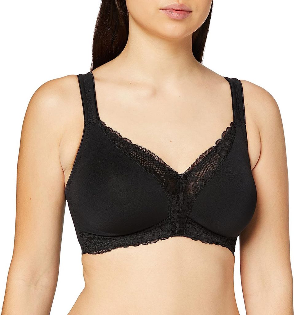 Triumph Modern Lace+Baumwolle, Schwarz, Wirefree, Einfarbig, Weiblich, Maximum, Rücken