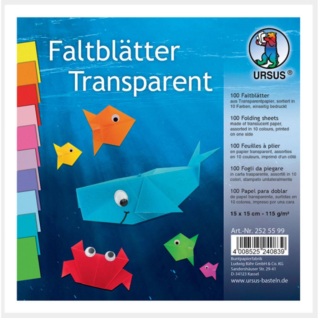 Faltblätter aus Transparentpapier, 15 x 15 cm, 100 Blatt in Produktbild 