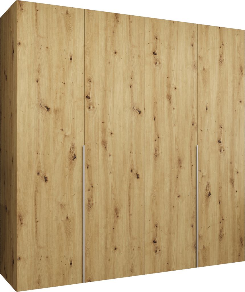 MEBLE KRYSPOL, Kleiderschrank, Schrank 200x202x52, Artisan Eiche, Griff Kaschmir