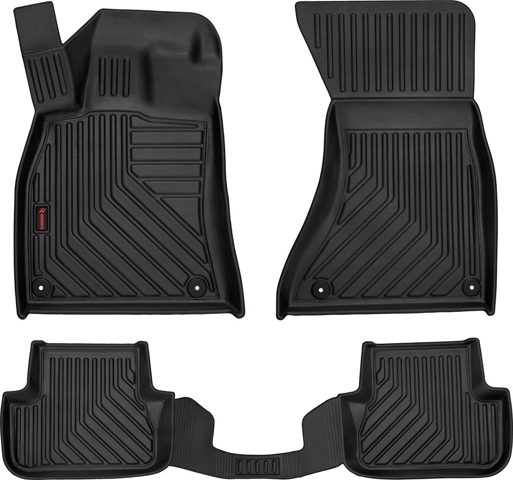3D Gummi Fussmatten Auto - Automatten Set - Allwetter Fußmatte Gummi - Antirutsch & Wasserfest Autoteppiche - passend für Audi A4 (B8) (2007-2015)