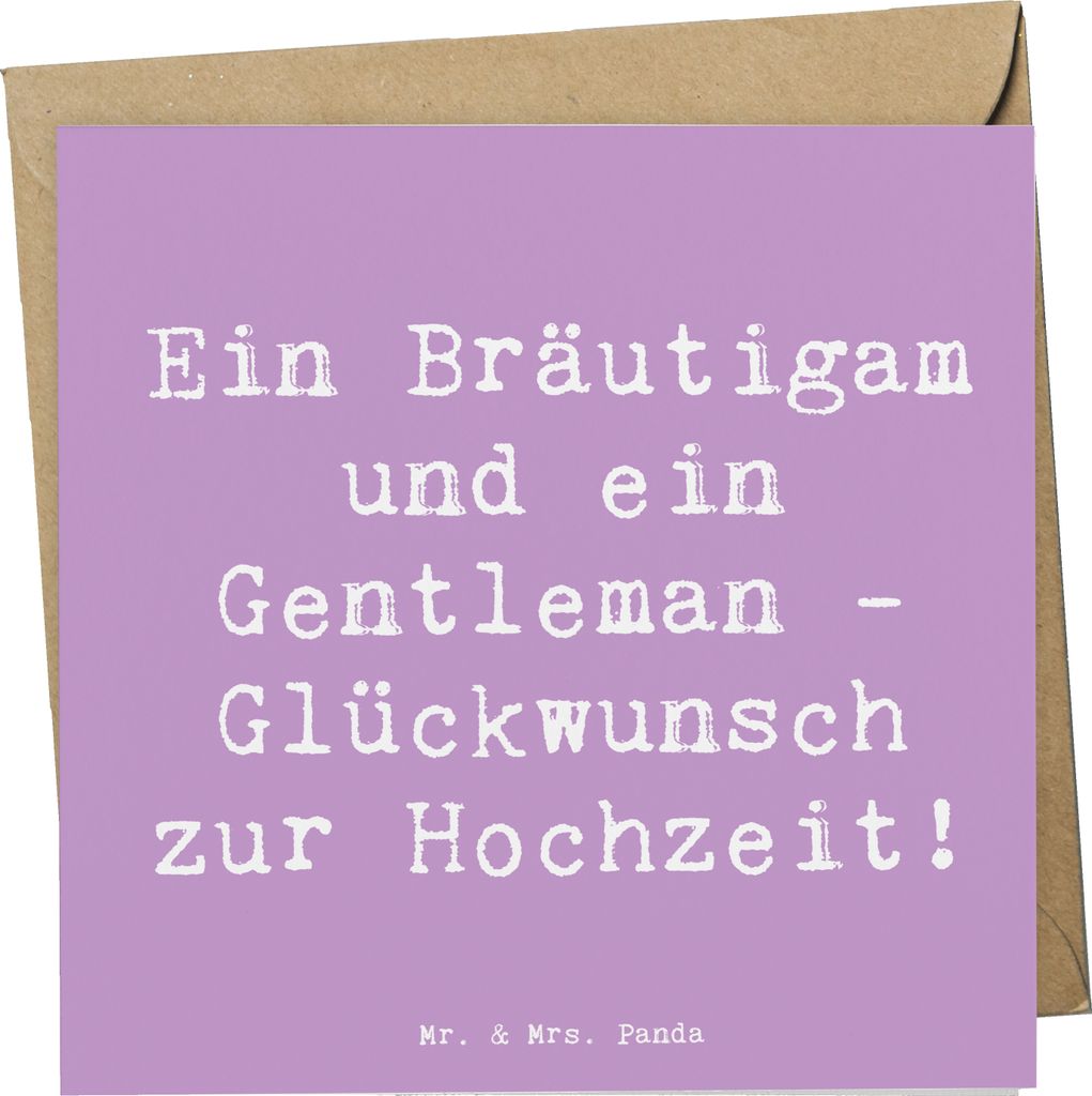 Mr. & Mrs. Panda Grußkarte Spruch Bräutigam Gentleman - Lavendeltraum - Geschenk, Freude, anlasskarte, Herz, Glückwunschkarte, Klappkarte, Gesch...