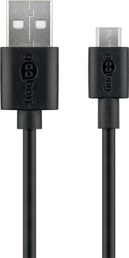 goobay Fast Charge Micro USB Schnellladekabel schwarz 1,0m Produktbild 