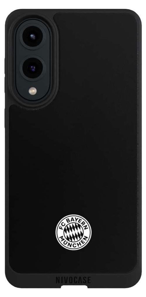 NIVOCASE Handyhülle für Samsung Galaxy S25 Edge Hülle NIVOpure Case Schwarz FC Bayern München FCB Offizielles Lizenzprodukt