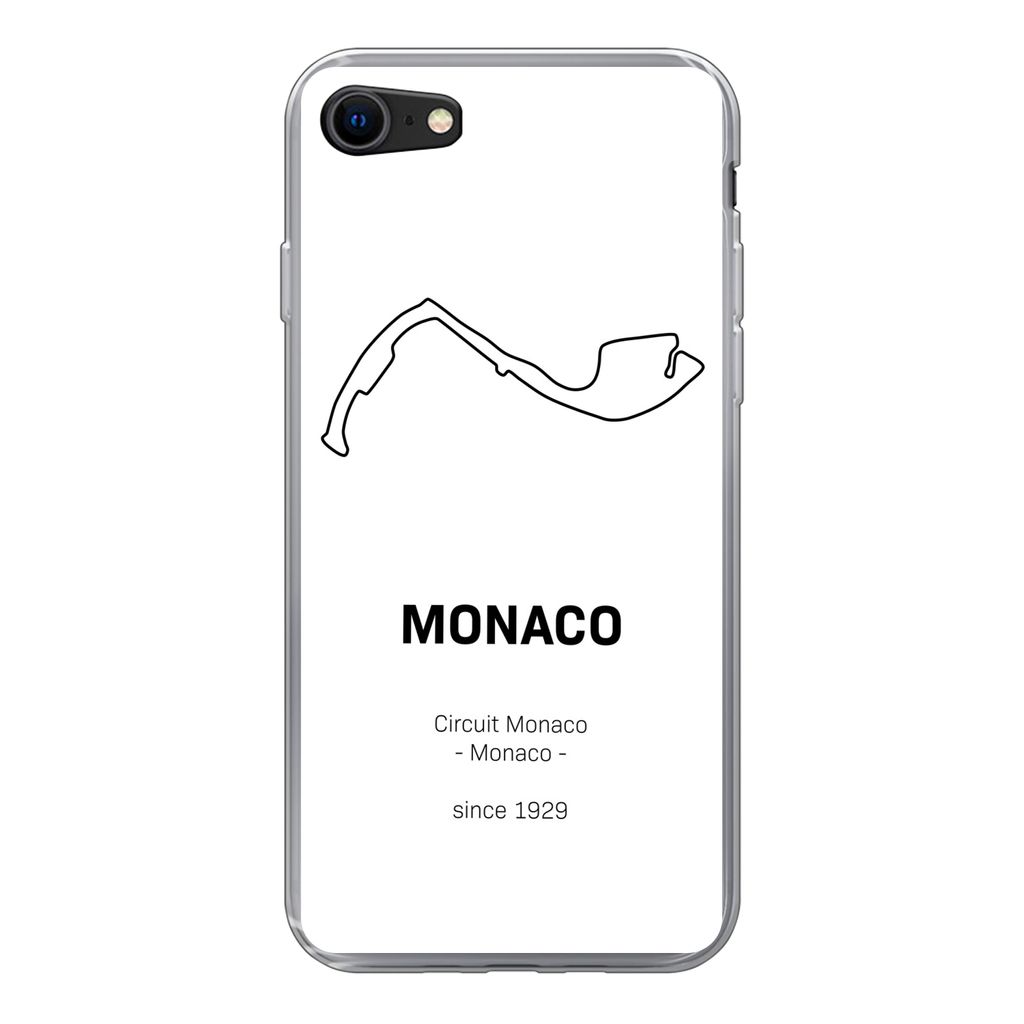 MuchoWow Handyhülle Schutzhülle Hülle für iPhone SE 2022 F1 - Monaco - Rennstrecke Silikon Softcase Handy Hülle - Schutzhülle