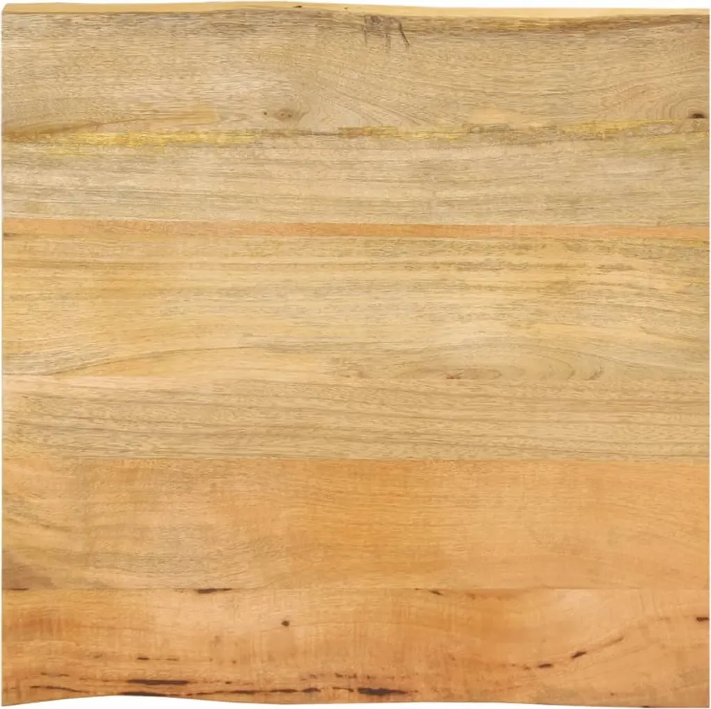 Piano del tavolo con bordo ad albero 60x60x2,5 cm in legno massiccio di mango
