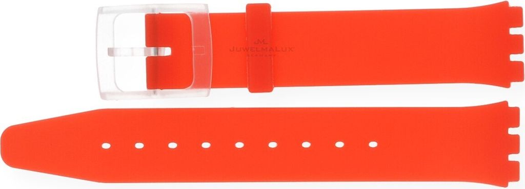 JuwelmaLux Ersatzband Silikon für Swatch-Uhren Skin 17 mm Anstoß 17 mm Rot JL28-09-0019