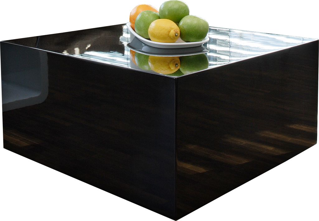 SalesFever Couchtisch quadratisch | Hochglanz lackiert | MDF-Holz | B 60 x T 60 x H 30 cm | schwarz