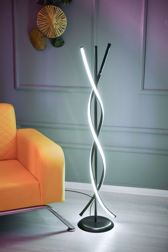 Opviq, Roller Black - White, Stehlampen, Weiß, Aluminium, 25 x 25 x 125 cm