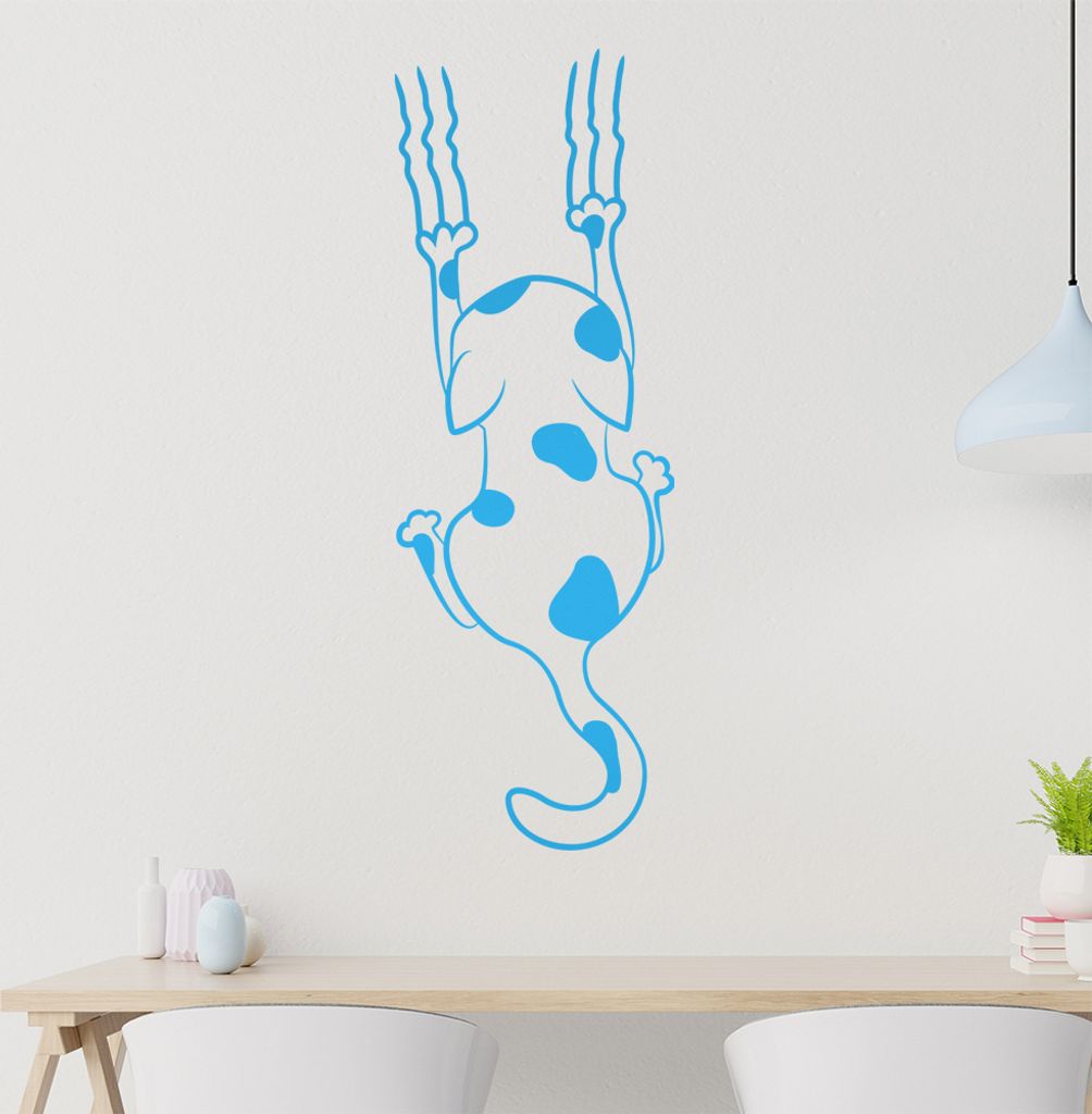 Katze rutschen Krallen Wandtattoo in 6 Größen - Wandaufkleber Wall Sticker - Dekoration, Küche, Wohnzimmer, Schlafzimmer, Badezimmer
