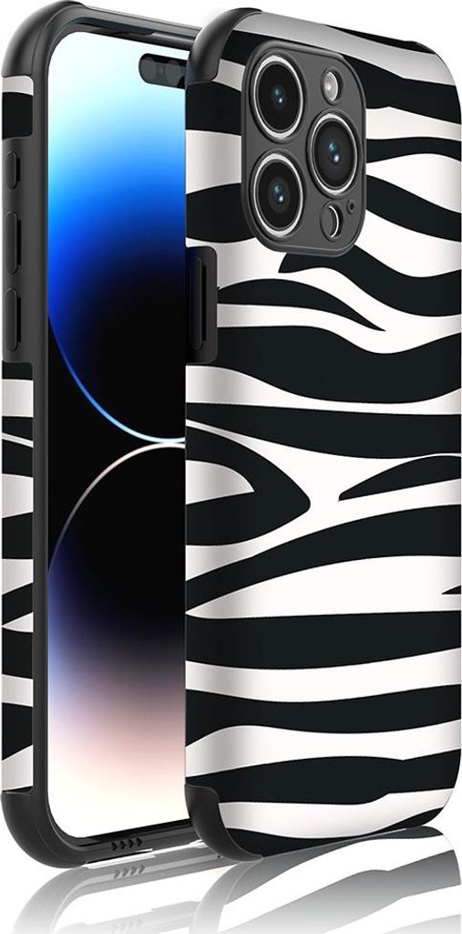 Smartphonica Handyhülle Geeignet für iPhone 14 Pro Max mit Bumper und Zebradruck - Backcover PhoneCase Zebradruck