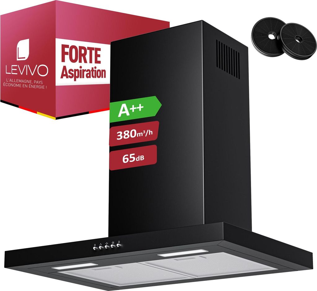 LEVIVO A++ Hotte aspirante 60cm à recyclage d'air & Image du produit 