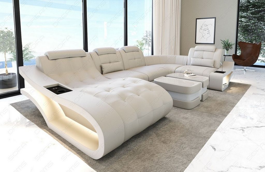 Leder Wohnlandschaft Elegante Echtleder