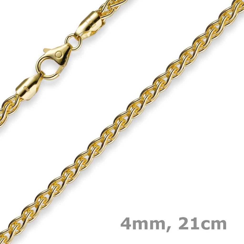 4mm Armband Armkette Zopfkette aus 750 Gold Gelbgold 21cm Uni Goldarmband