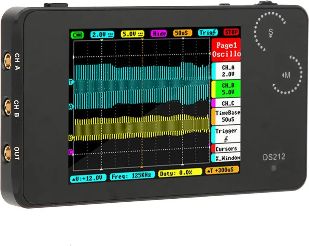Oscilloscope compact DS212 idéal pour dépanner vos circuits n'importe où