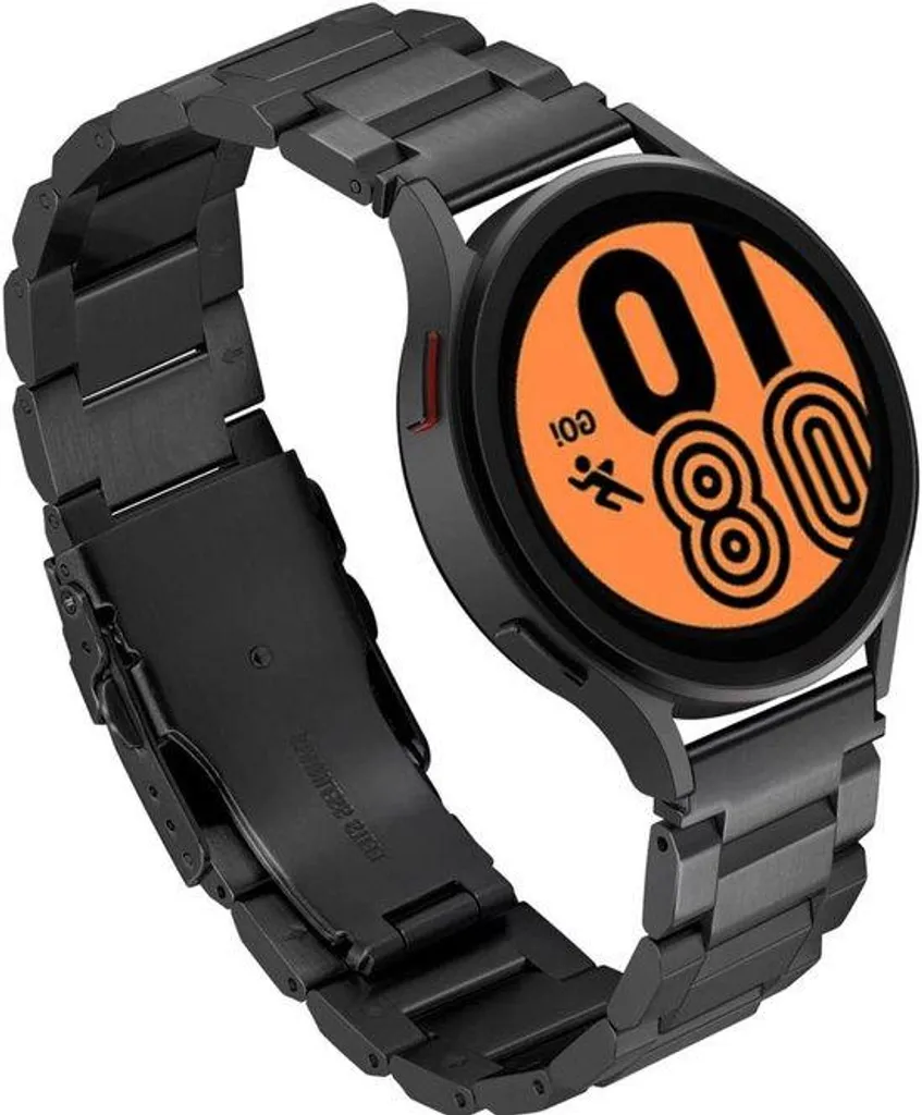 Bracelet robuste en acier inoxydable noir et argenté avec fermoir facile