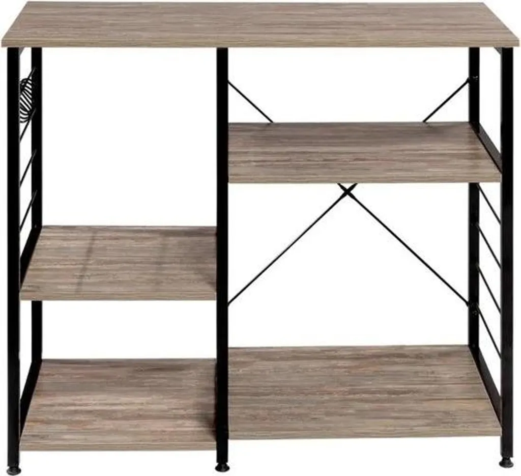 Table haute et Ilot de cuisine Braun pour Préparation et Micro-ondes