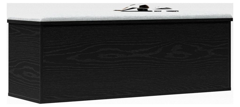 Aufbewahrungskiste in schwarzer Eiche, 102 x 35 x 35 cm, aus Holzwerkstoff