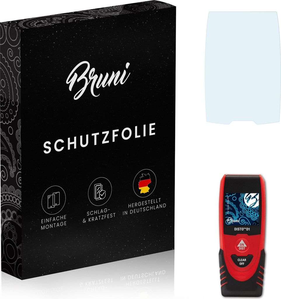 Bruni Basics-Clear 2x Schutzfolie kompatibel mit Leica Disto D1 Folie