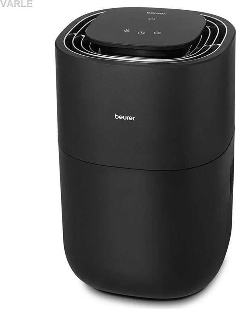 A black Beurer air humidifier is shown against a white background.