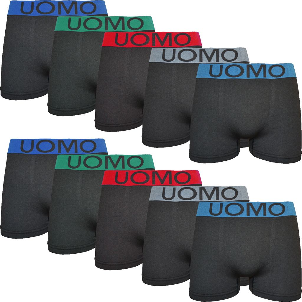 10er Pack Boxershorts Retro Shorts Seamless uomo schwarz Produktbild 