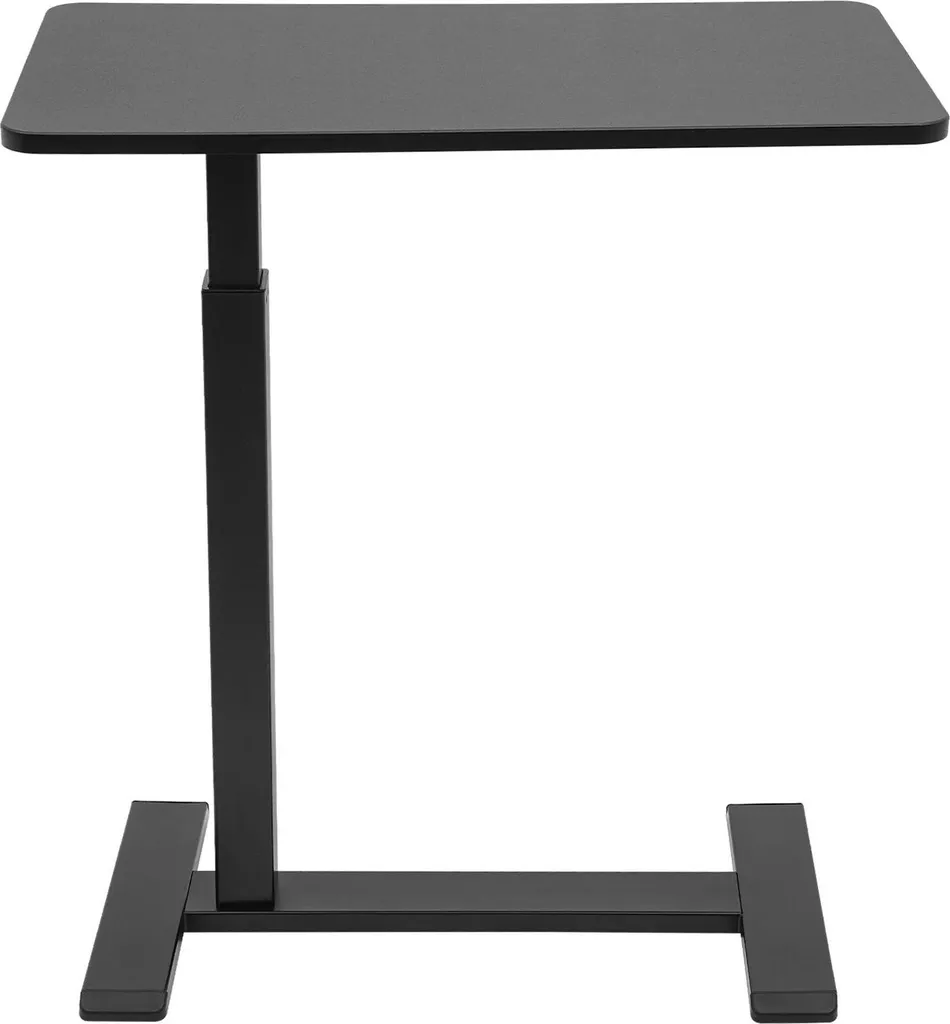 Table de lit à roulettes avec vérin pneumatique réglable - 68x36 cm Noir