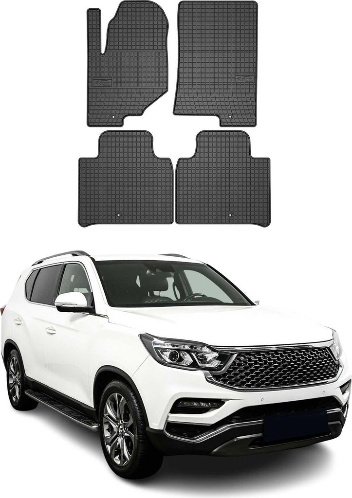 OMAC Gummi Fußmatten für Ssangyong Rexton 2017-2025 Automatten Gummi Schwarz 4x