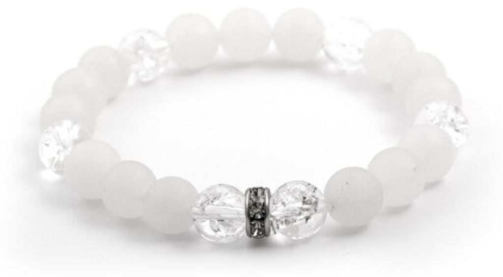 Perlenarmband aus Jadeit und Kristall MINK29/17