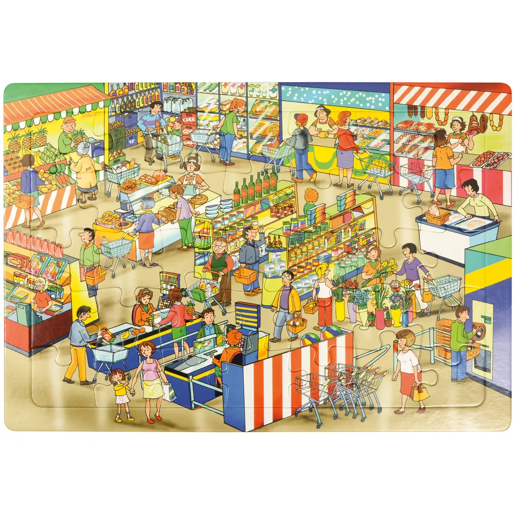 EDUPLAY 120405 Puzzle Marché Multicolore 35 Pièces - Jeu Éducatif