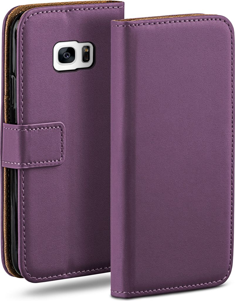 moex Book Case kompatibel mit Samsung Galaxy S7 Edge - Hülle 360 Grad klappbar, Lila